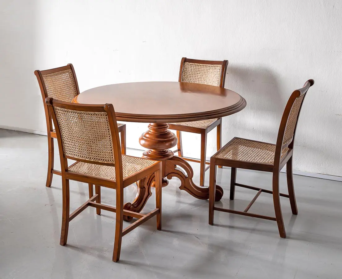Antique Tables - British Colonial Teakwood Circular Table - The Past Perfect Collection - Singapore