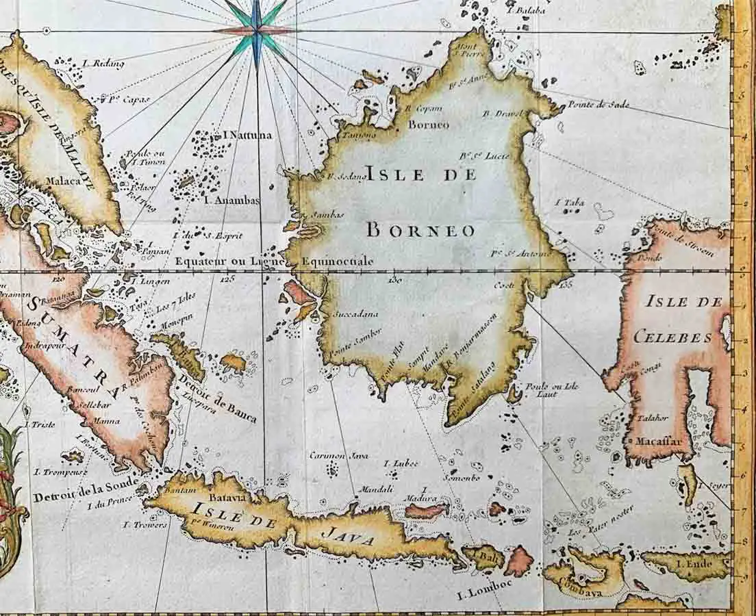 Antique Map - Java Sumatra Borneo - J.N. Bellin1746 - The Past Perfect Collection - Singapore