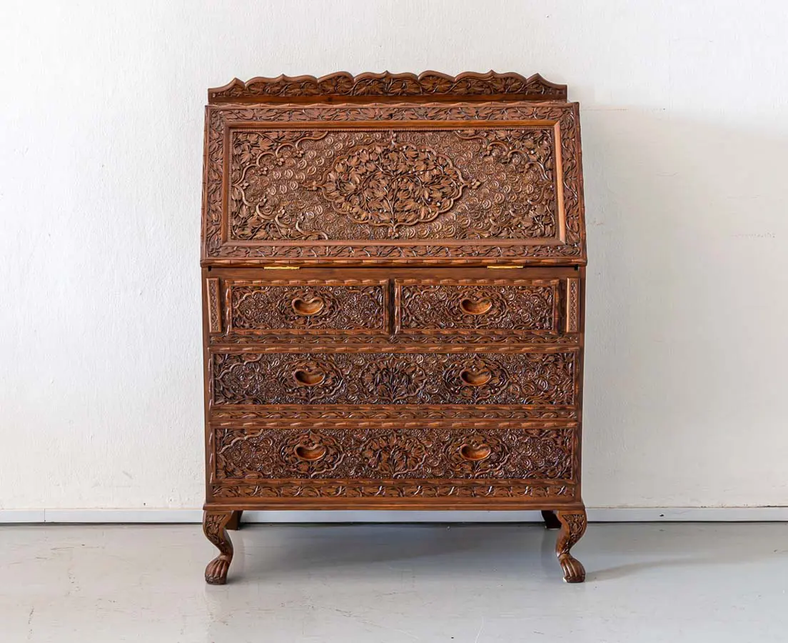 Antique Walnut Fall Front Bureau - The Past Perfect Collection Singapore
