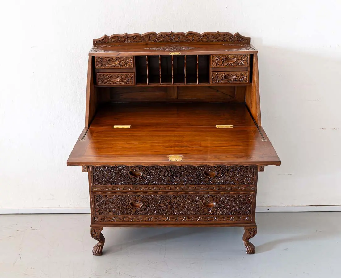 Antique Walnut Fall Front Bureau - The Past Perfect Collection Singapore