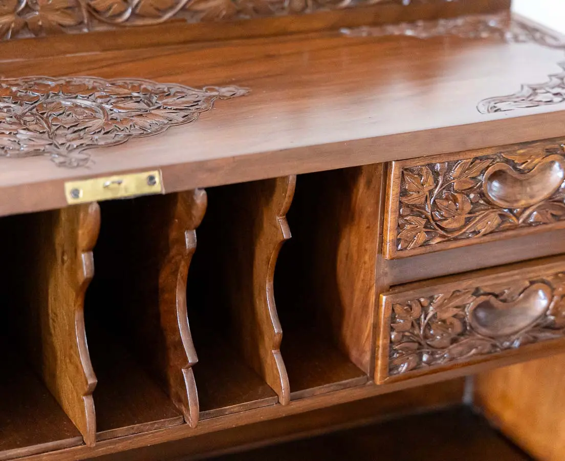 Antique Walnut Fall Front Bureau - The Past Perfect Collection Singapore