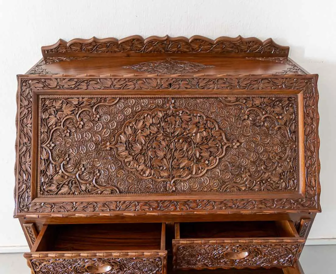 Antique Walnut Fall Front Bureau - The Past Perfect Collection Singapore