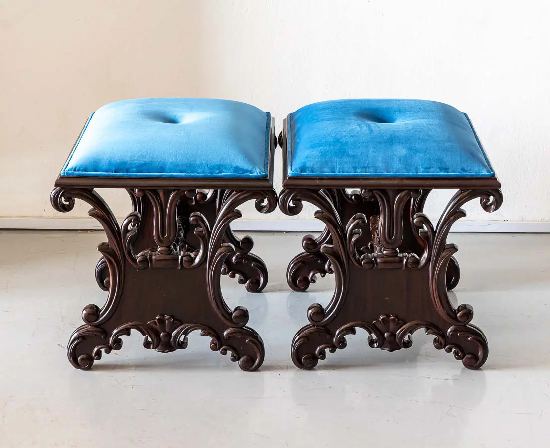 Antique Rosewood Stools - The Past Perfect Collection - Singapore