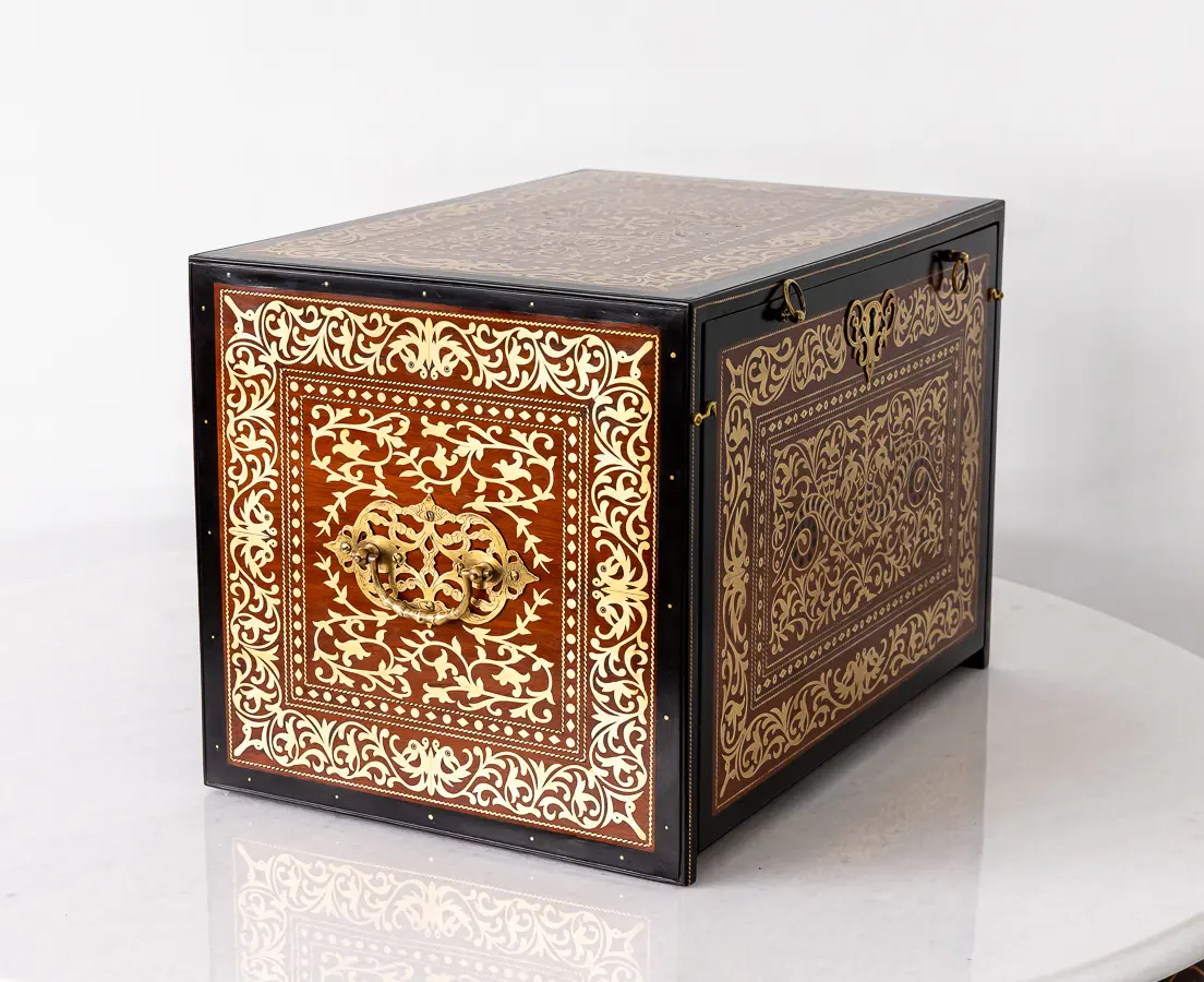 Portuguese Writing Box with Ebony and Brass Inlay