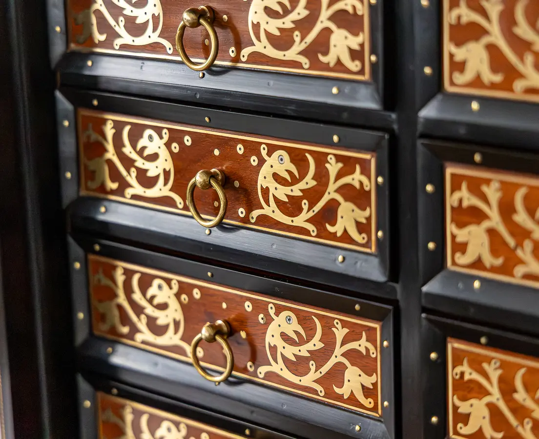 Portuguese Writing Box with Ebony and Brass Inlay