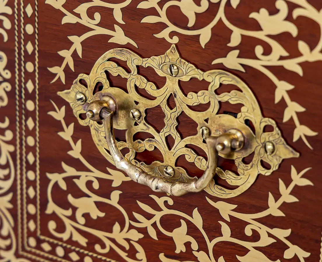 Portuguese Writing Box with Ebony and Brass Inlay