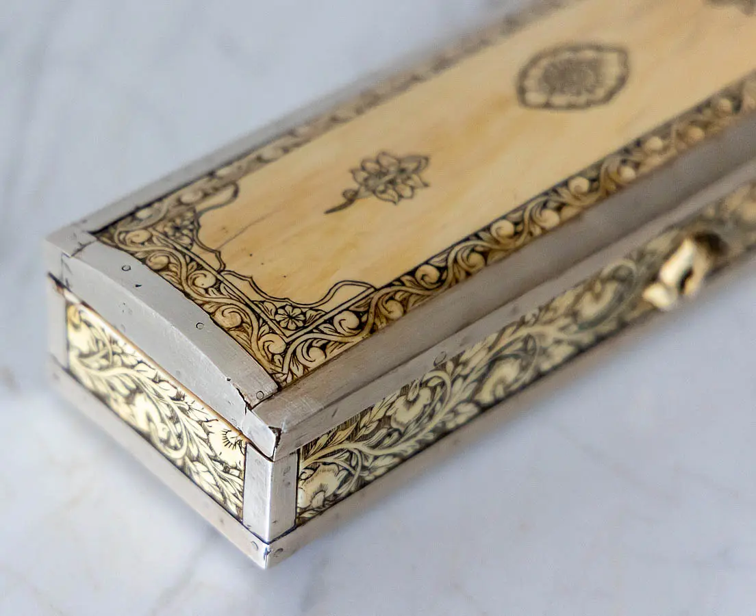 British Colonial Ivory Veneered Box - The Past Perfect Collection - Singapore