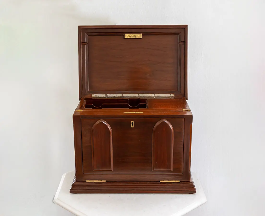British Colonial Teakwood Letter Box - The Past Perfect Collection Singapore