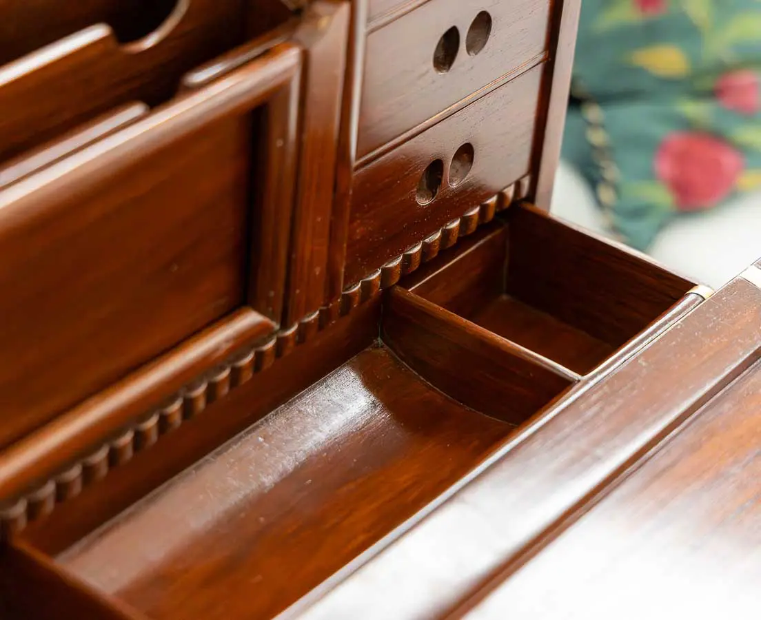 British Colonial Teakwood Letter Box - The Past Perfect Collection Singapore