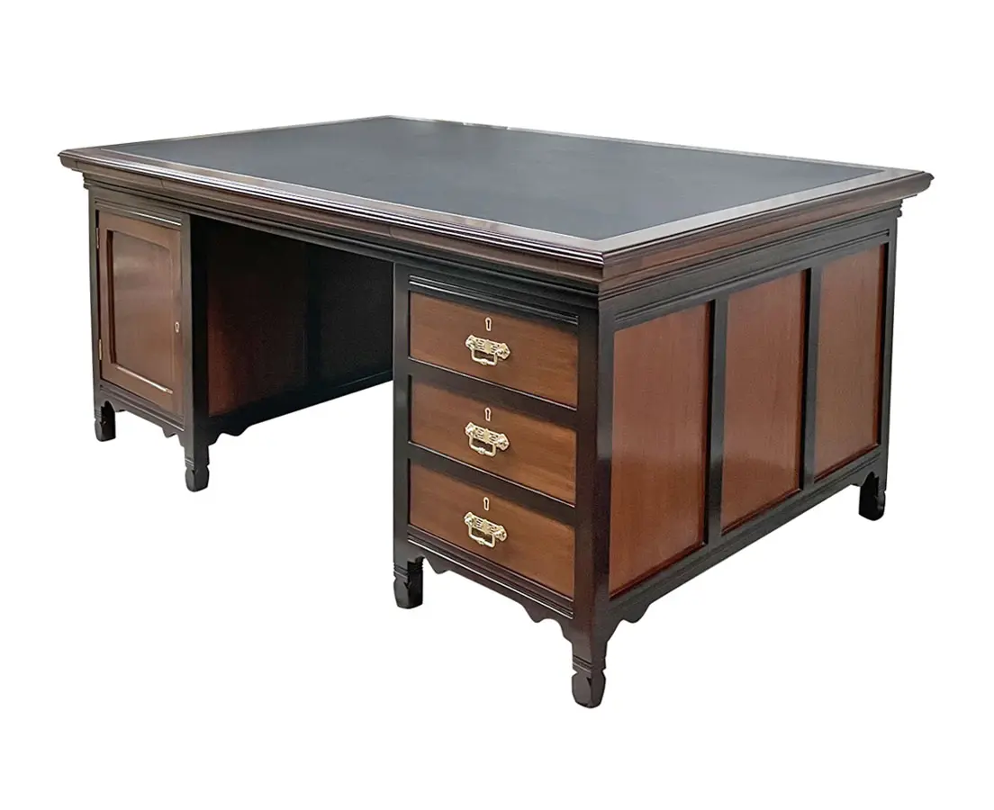 Antique Teakwood Partners' Desk - The Past Perfect Collection - Singapore