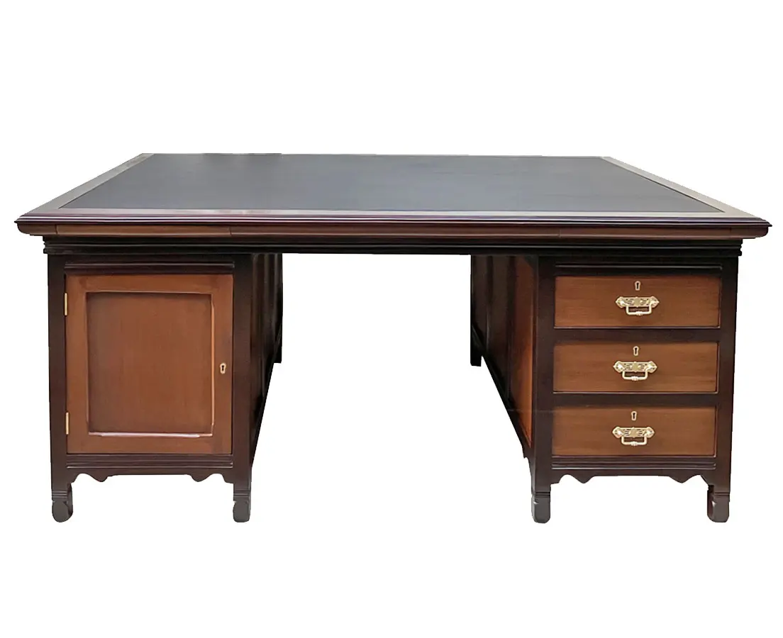 Antique Teakwood Partners' Desk - The Past Perfect Collection - Singapore