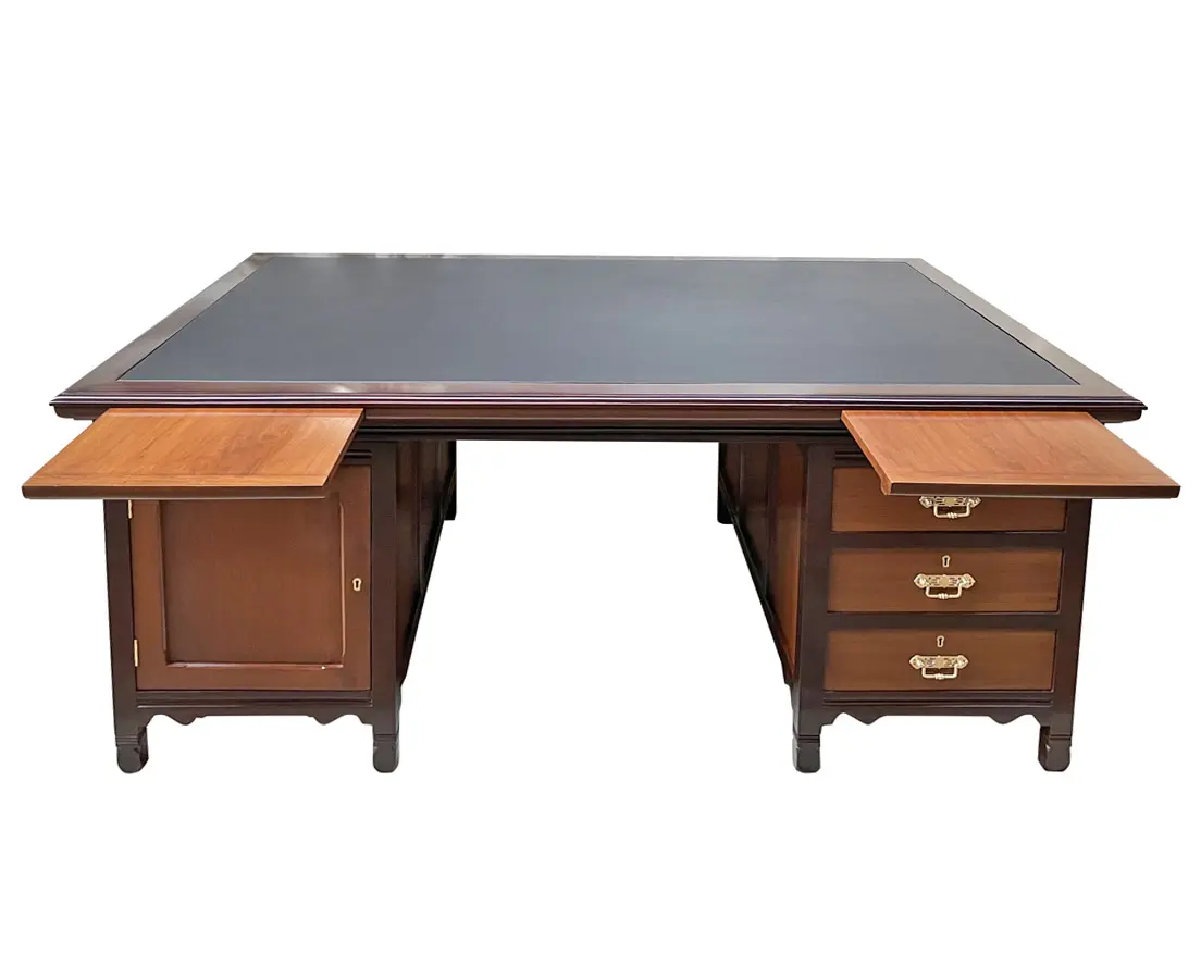 Antique Teakwood Partners' Desk - The Past Perfect Collection - Singapore
