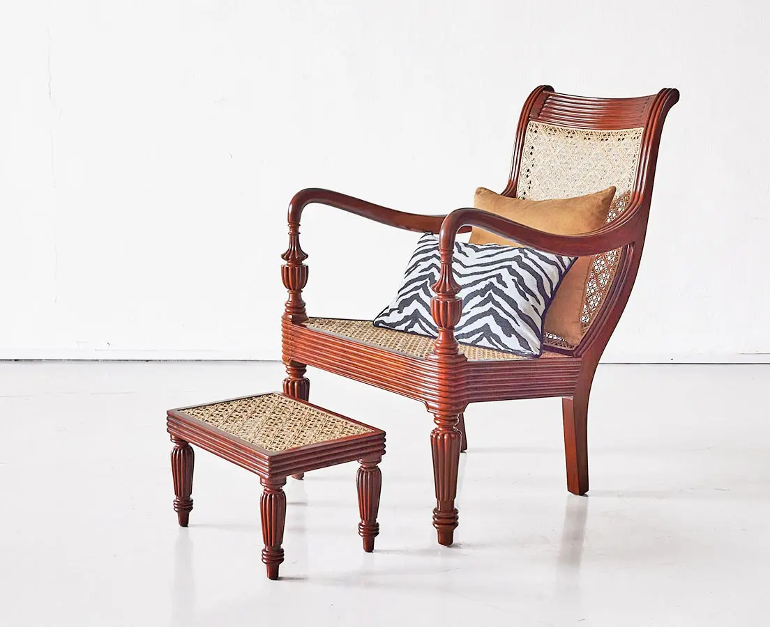 British Colonial Mahogany Library Chair - The Past Perfect Collection Singapore