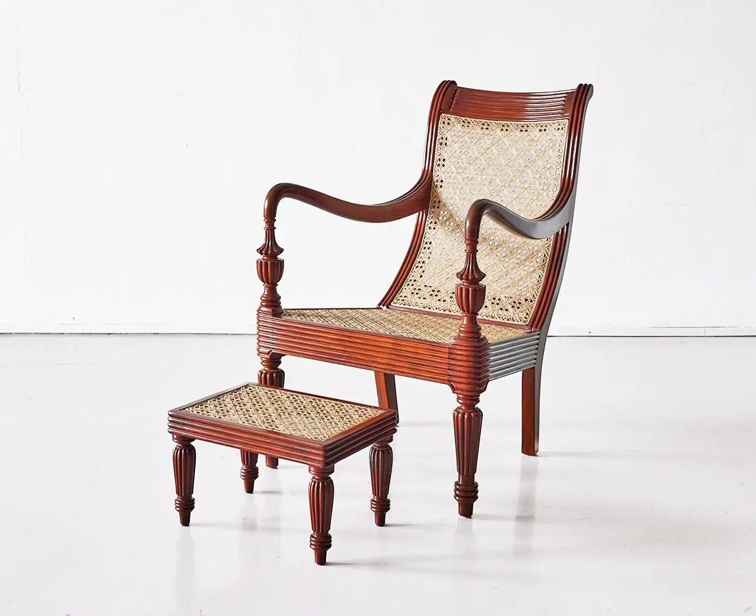 British Colonial Mahogany Library Chair - The Past Perfect Collection Singapore