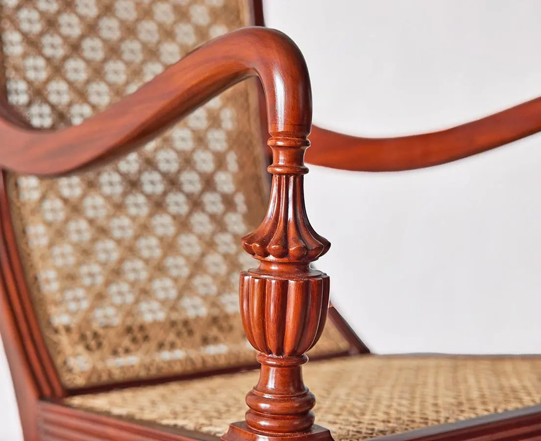 British Colonial Mahogany Library Chair - The Past Perfect Collection Singapore