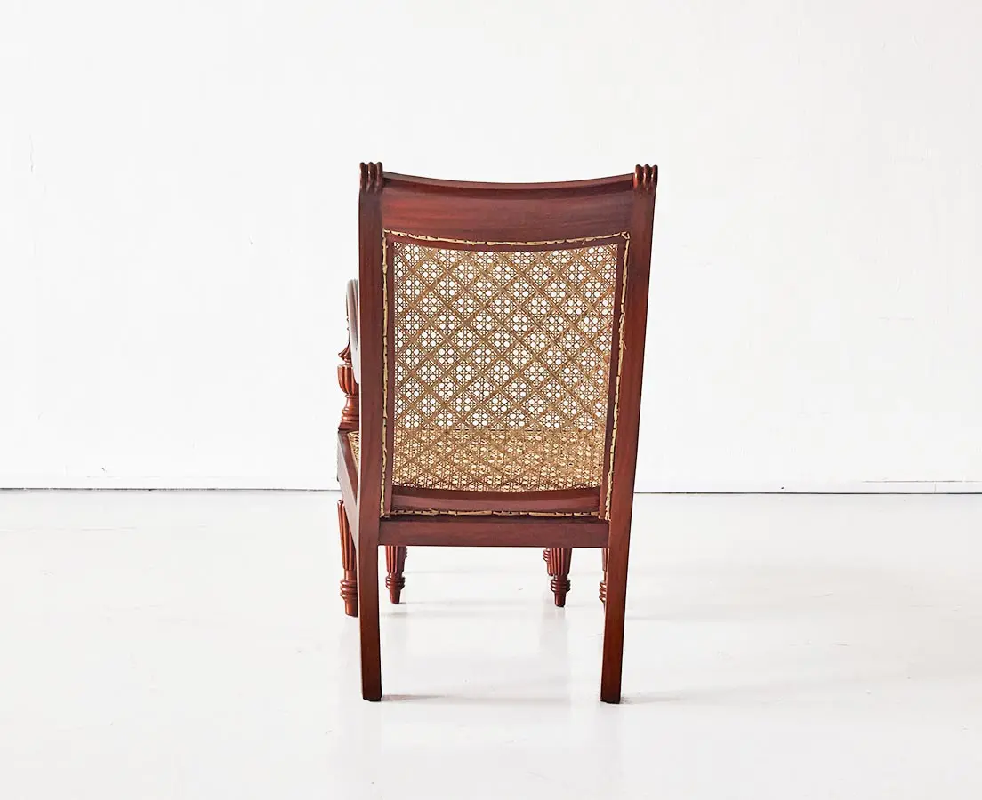 British Colonial Mahogany Library Chair - The Past Perfect Collection Singapore