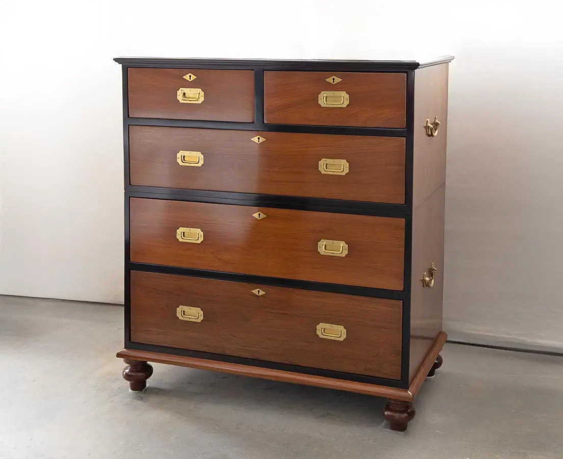 British Colonial Teakwood Chest of Drawers - The Past Perfect Collection - Singapore