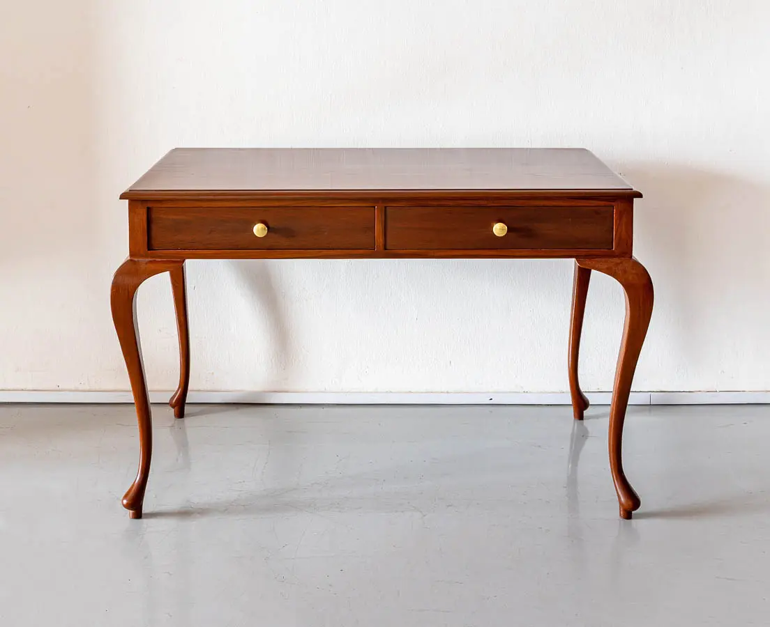British Colonial Teakwood Writing Table - The Past Perfect Collection - Singapore