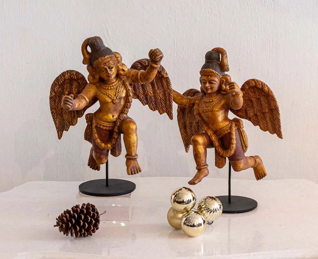 Pair of Vintage Gold Gilt Angels - The Past Perfect Collection - Singapore