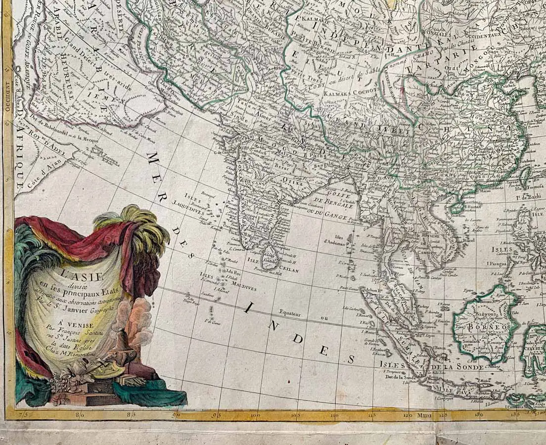 Antique Map - Asia - Paolo Santini 1784 - The Past Perfect Collection - Singapore