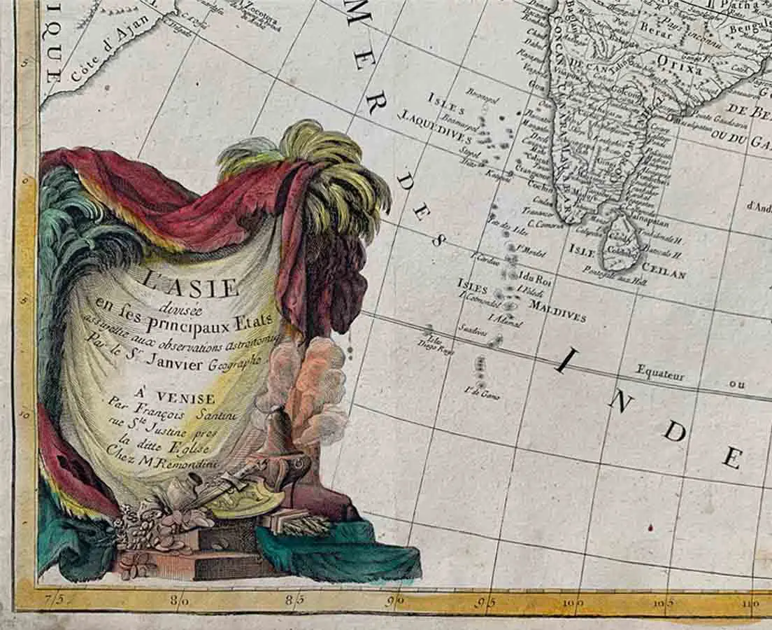 Antique Map - Asia - Paolo Santini 1784 - The Past Perfect Collection - Singapore