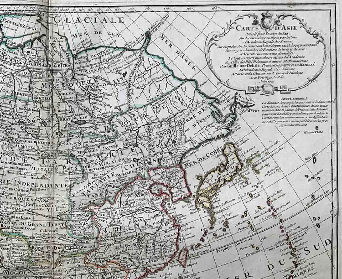 Antique Map - Asian Continent - Guillaume Delisle1723 - The Past Perfect Collection - Singapore