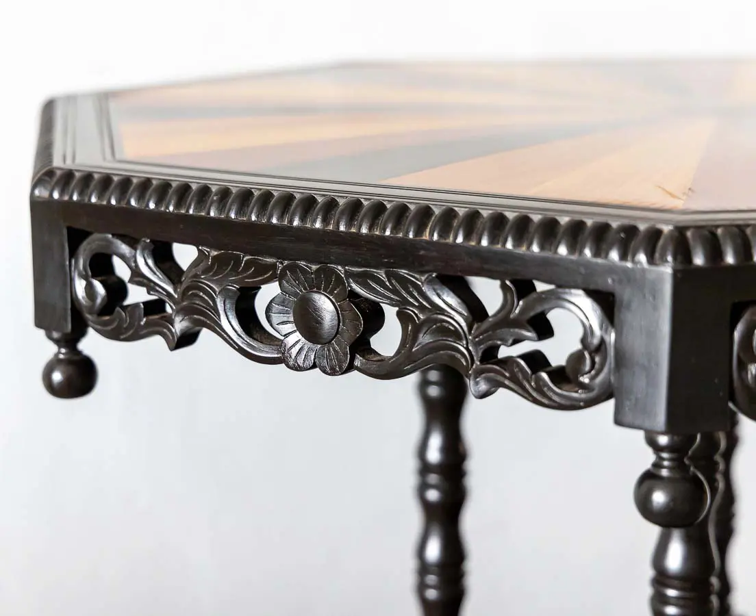Antique Tables - British Colonial Ebony Specimen Wood Table - The Past Perfect Collection - Singapore
