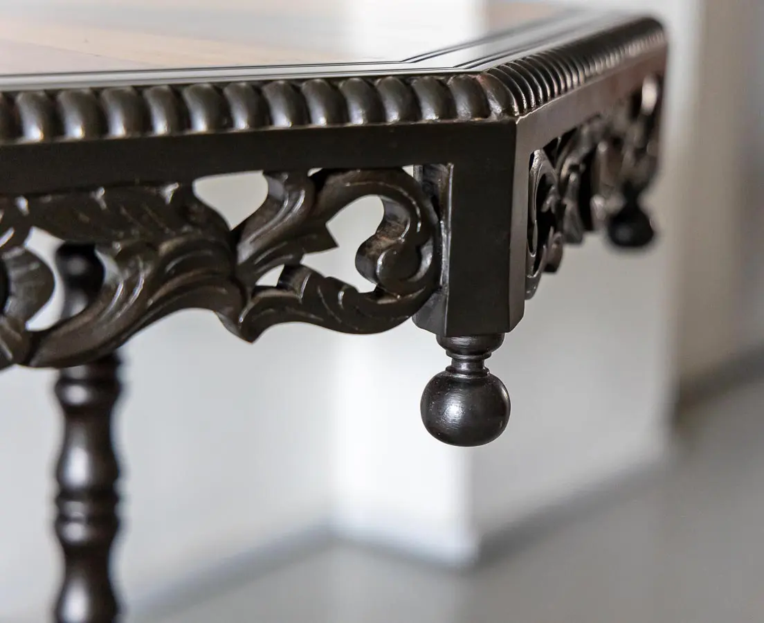 Antique Tables - British Colonial Ebony Specimen Wood Table - The Past Perfect Collection - Singapore