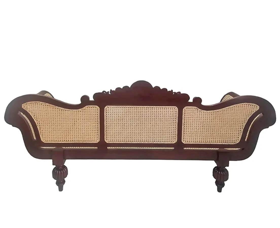 British Colonial Mahogany Caned Sofa - The Past Perfect Collection Singapore