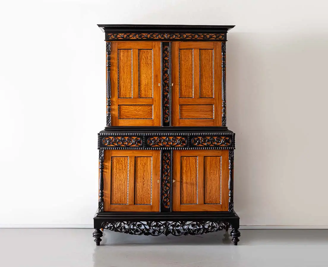 Dutch Colonial Satinwood & Ebony Cupboard - The Past Perfect Collection - Singapore