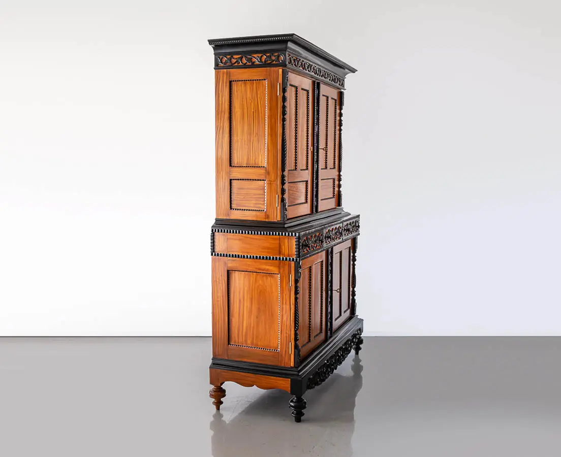 Dutch Colonial Satinwood & Ebony Cupboard - The Past Perfect Collection - Singapore