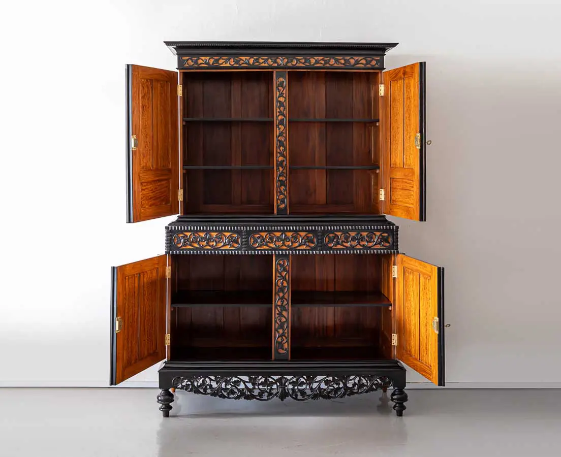 Dutch Colonial Satinwood & Ebony Cupboard - The Past Perfect Collection - Singapore