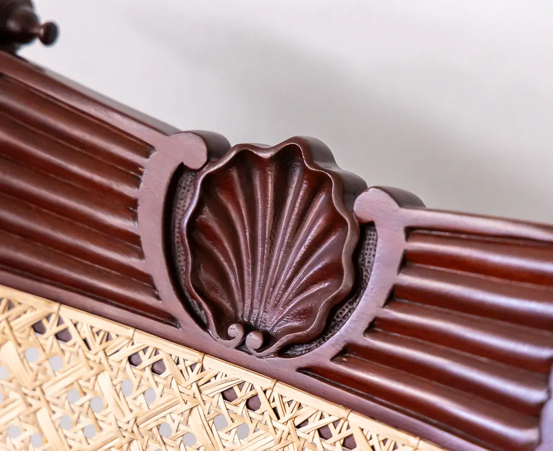 British Colonial Dark Spanish Mahogany Pair of Library Chairs
