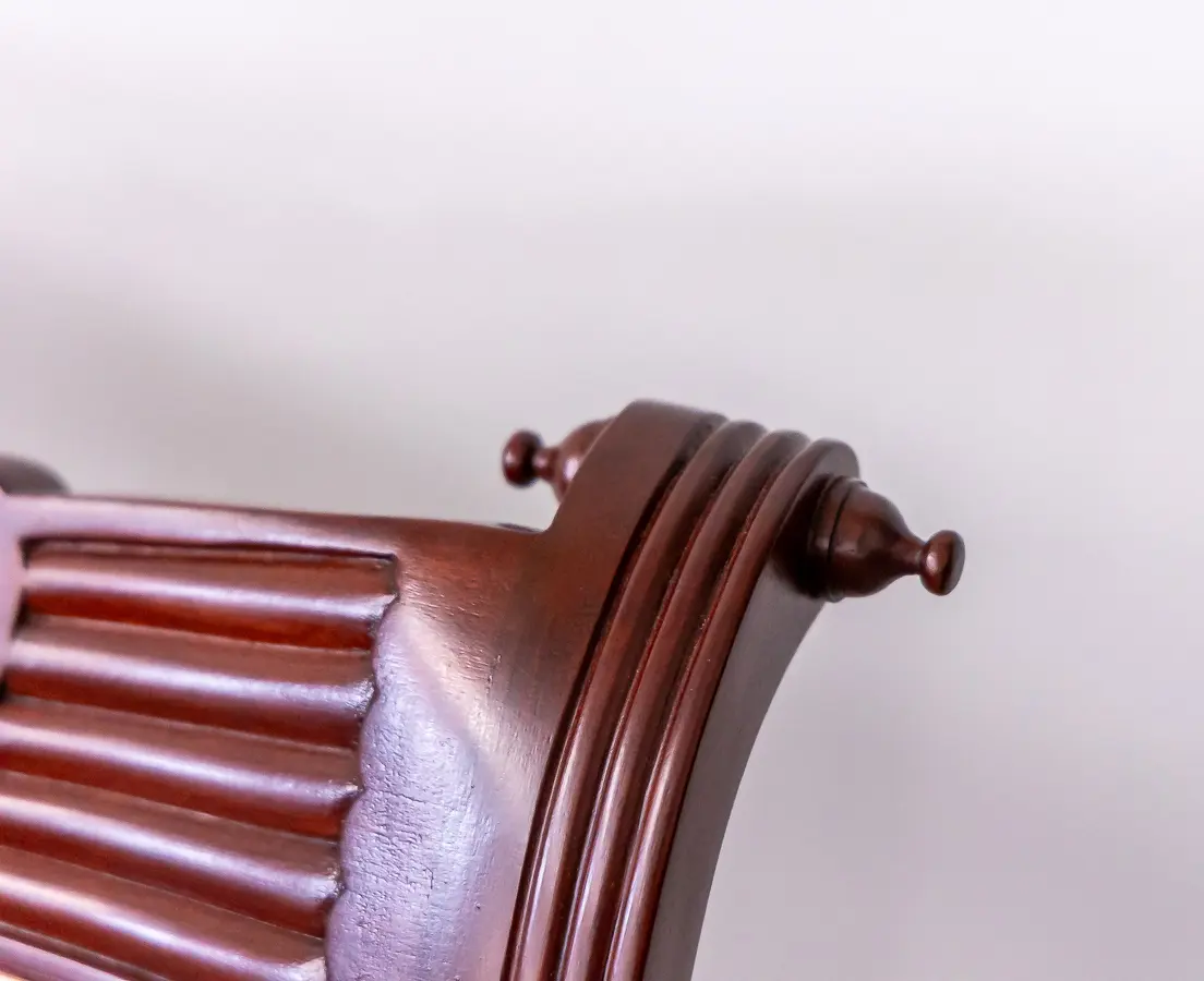 British Colonial Dark Spanish Mahogany Pair of Library Chairs