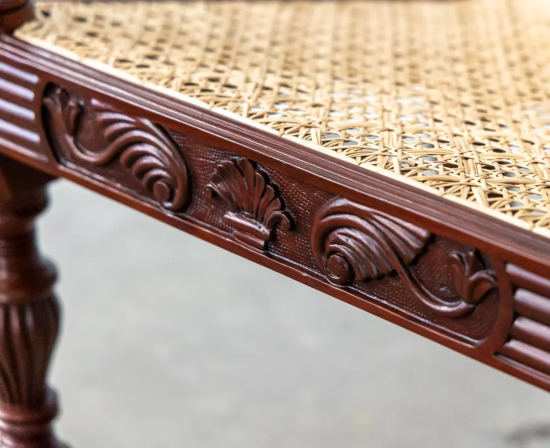British Colonial Dark Spanish Mahogany Pair of Library Chairs
