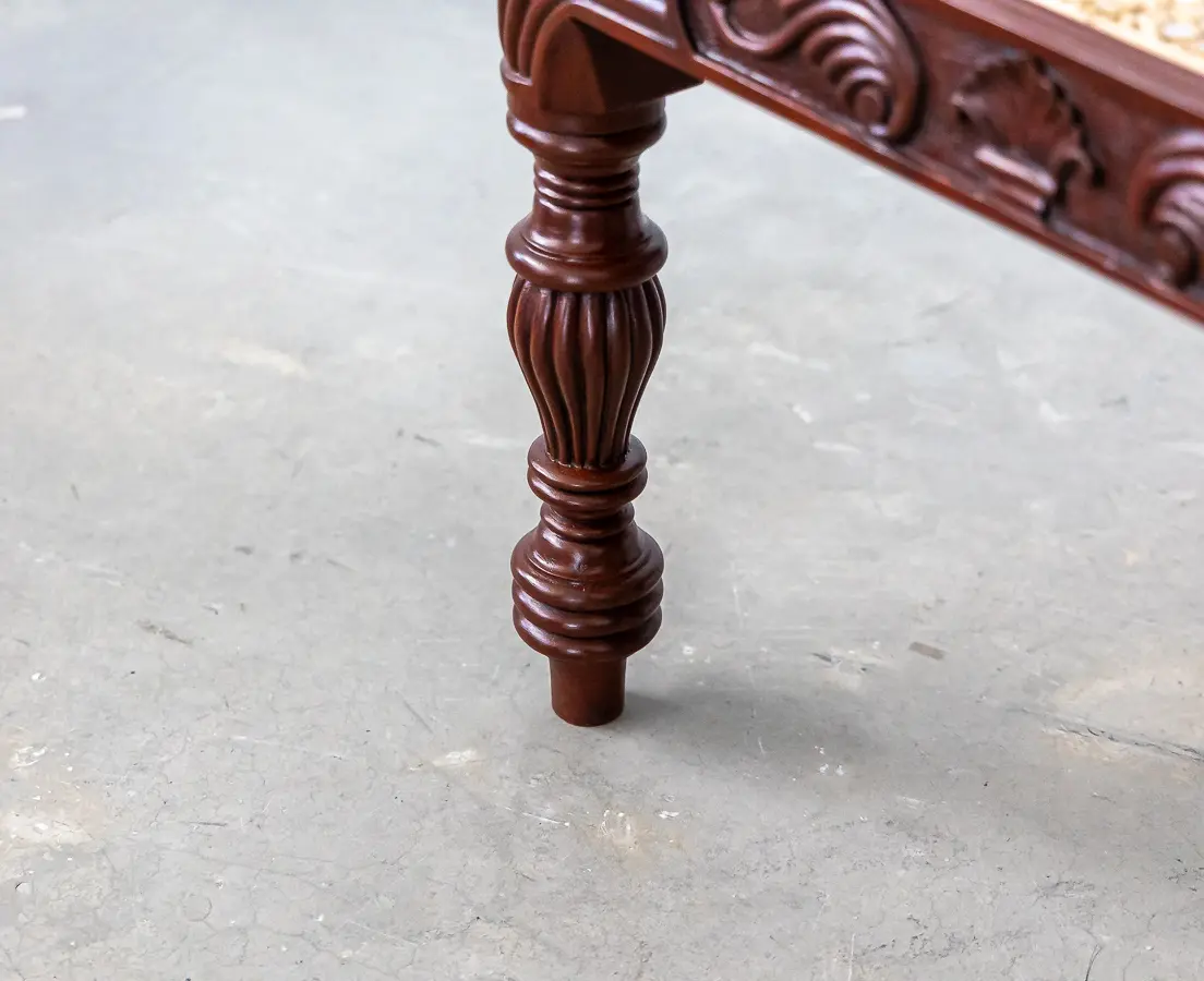 British Colonial Dark Spanish Mahogany Pair of Library Chairs