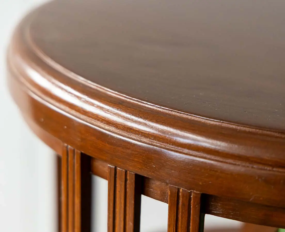 British Colonial Teakwood Revolving Bookcase .In good Condition - Lovingly restored. View our Antique Bookcases. Visit Us Today!