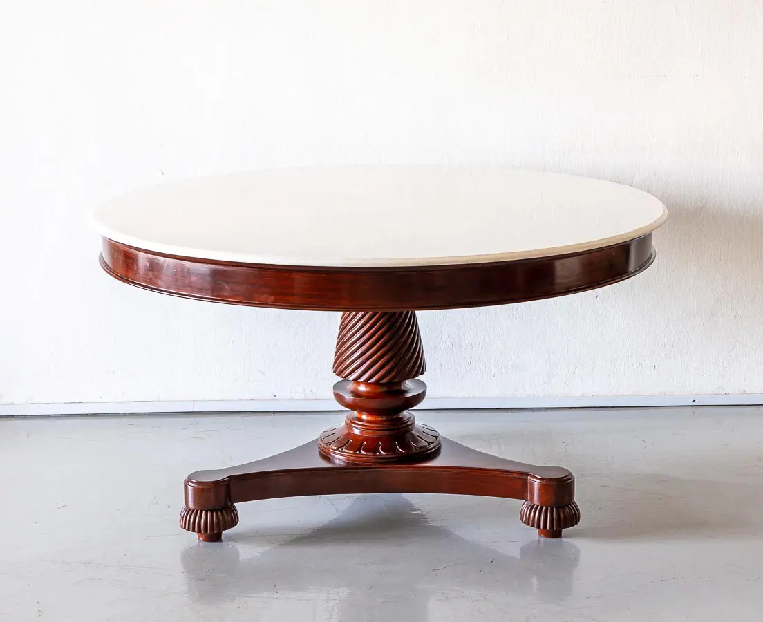 Antique Mahogany Marble Topped Table - The Past Perfect Collection - Singapore