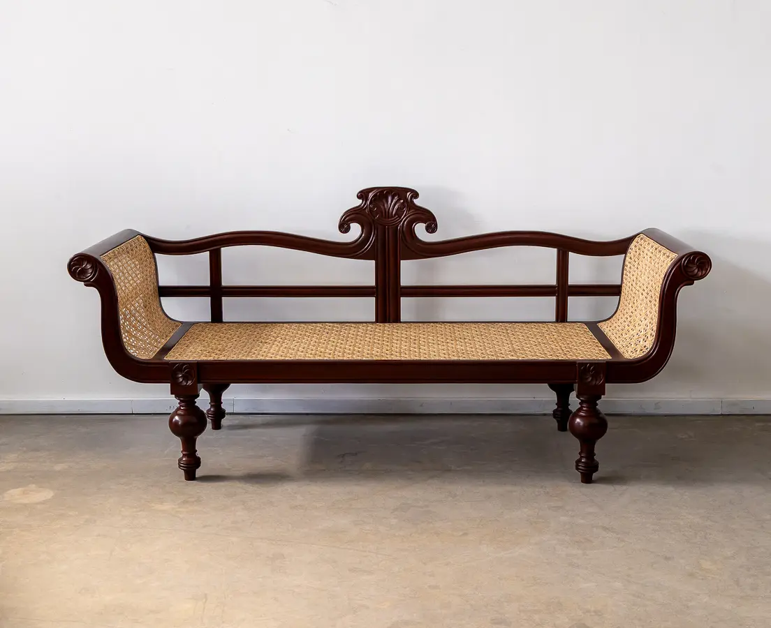 Mahogany Caned Sofa
