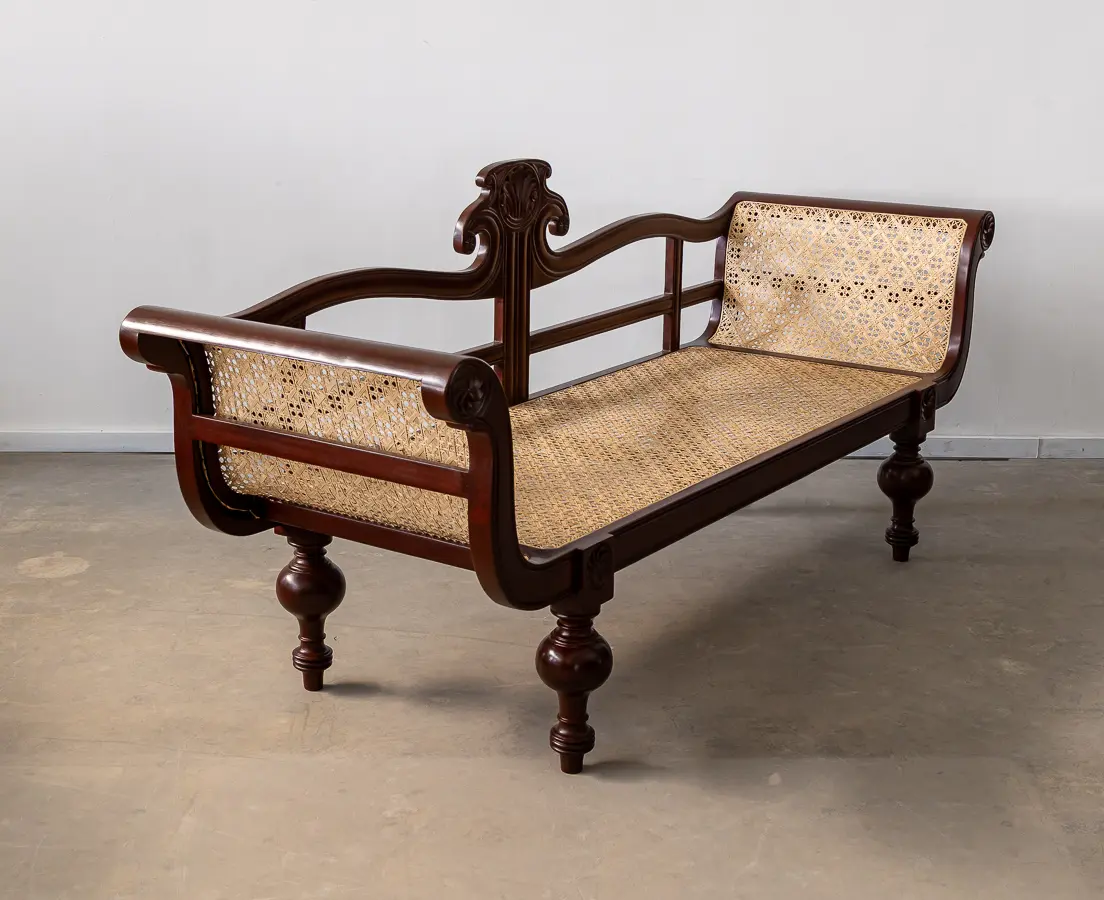 Mahogany Caned Sofa