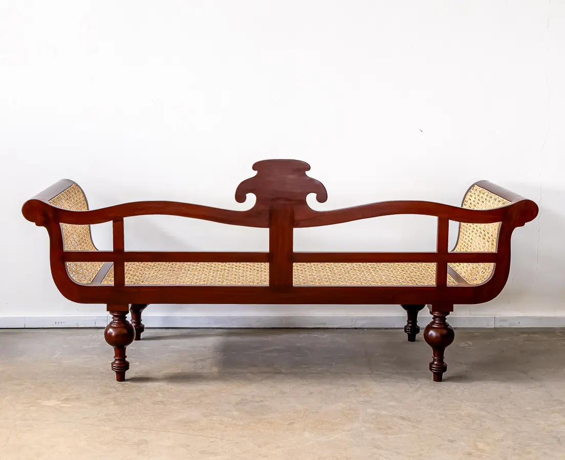 Mahogany Caned Sofa
