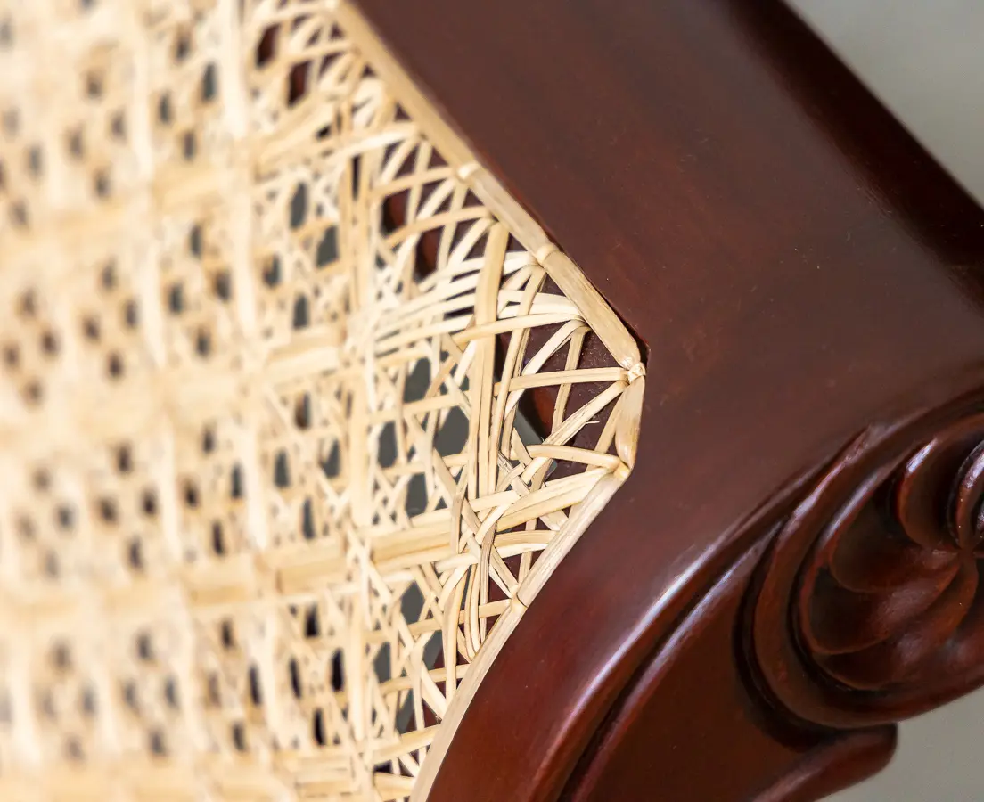 Mahogany Caned Sofa