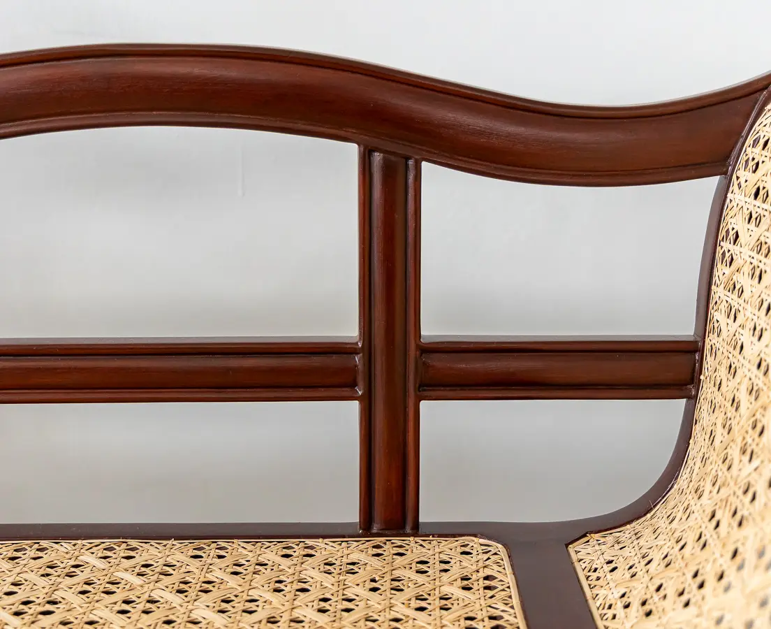 Mahogany Caned Sofa