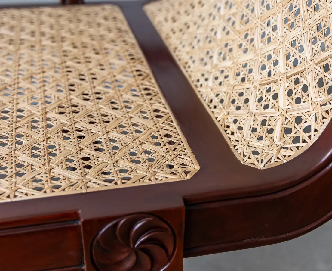Mahogany Caned Sofa