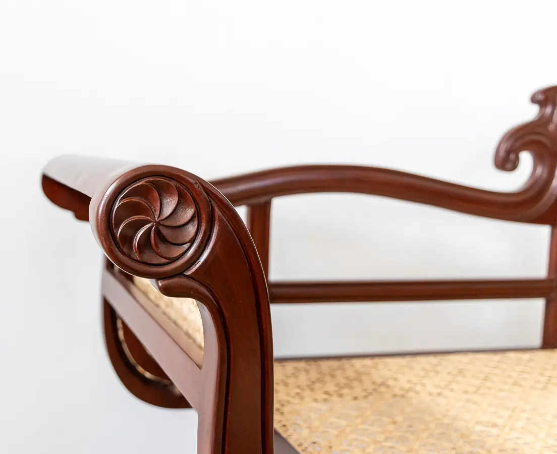 Mahogany Caned Sofa
