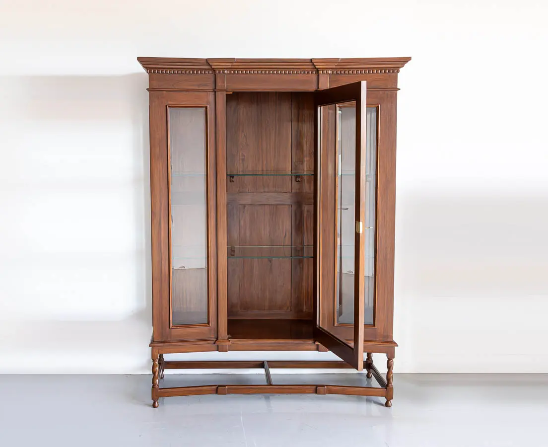 Teakwood Glass Front Cabinet - The Past Perfect Collection - Singapore