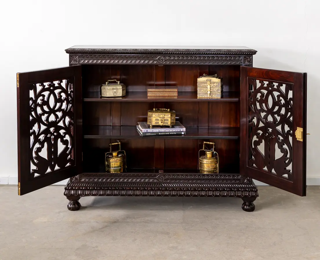 Rosewood vine Carved Sideboard
