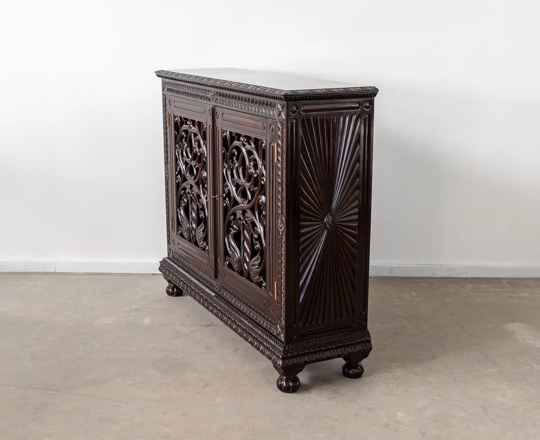 Rosewood vine Carved Sideboard