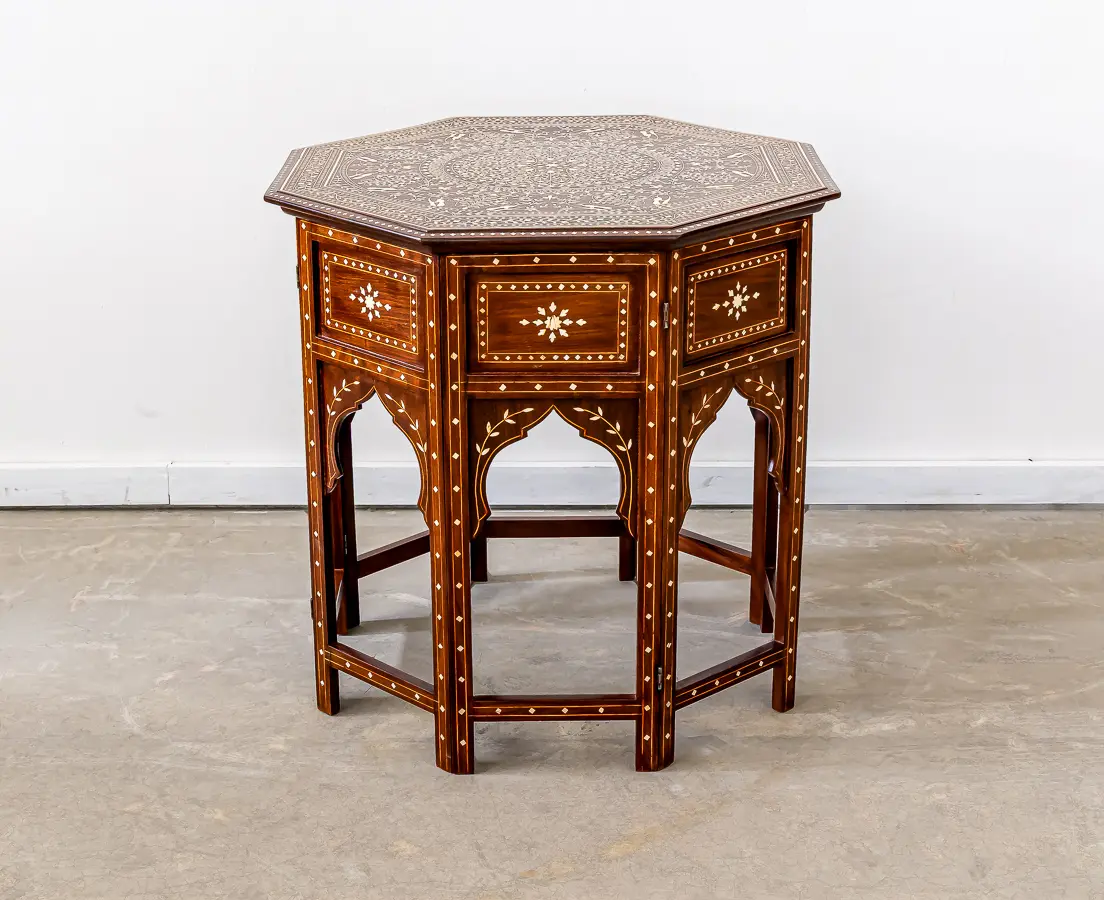 Rosewood Hoshiarpur Table with Ivory Inlay