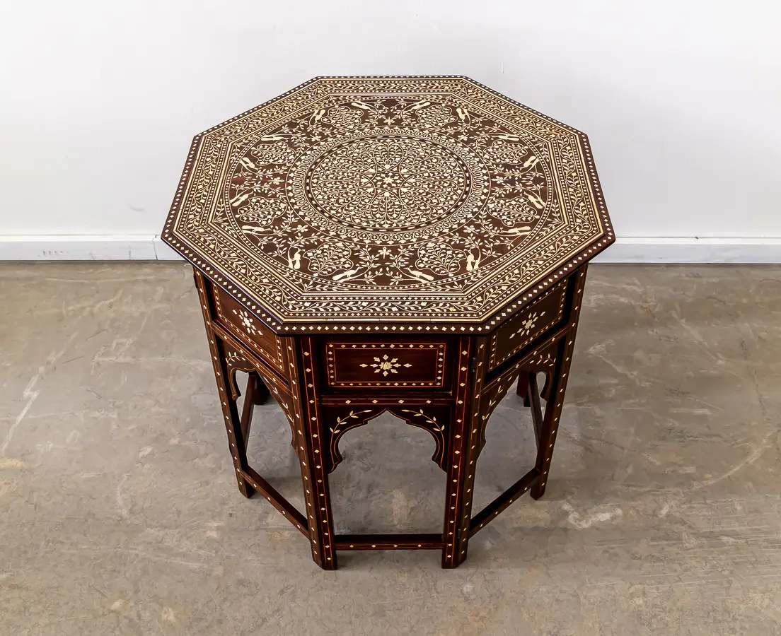 Rosewood Hoshiarpur Table with Ivory Inlay
